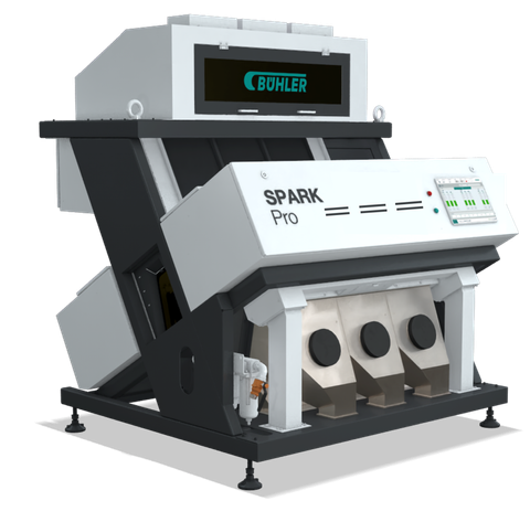 Working demo of Bühler SPARK Colour (Optical) Sorter at LAMMA shows how the right equipment helps farmers add value on farm